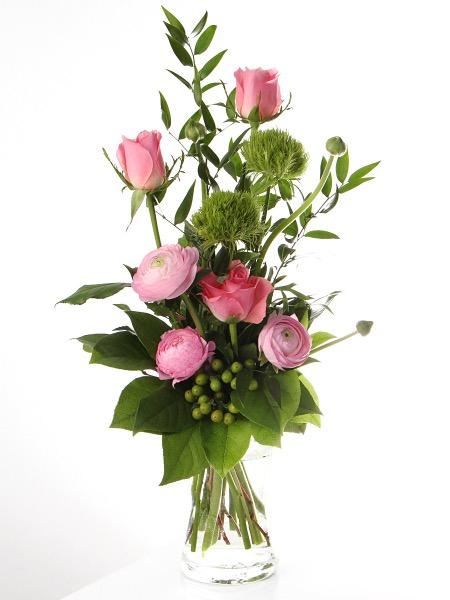 Kukka ja Sidonta Villi-Ruusu - Kausituotteet - Vaaleanpunainen korkea kimppu